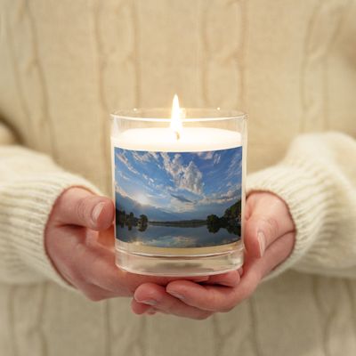 Leicester, MA Stiles Reservoir by Phillip Olivo Glass soy wax candle