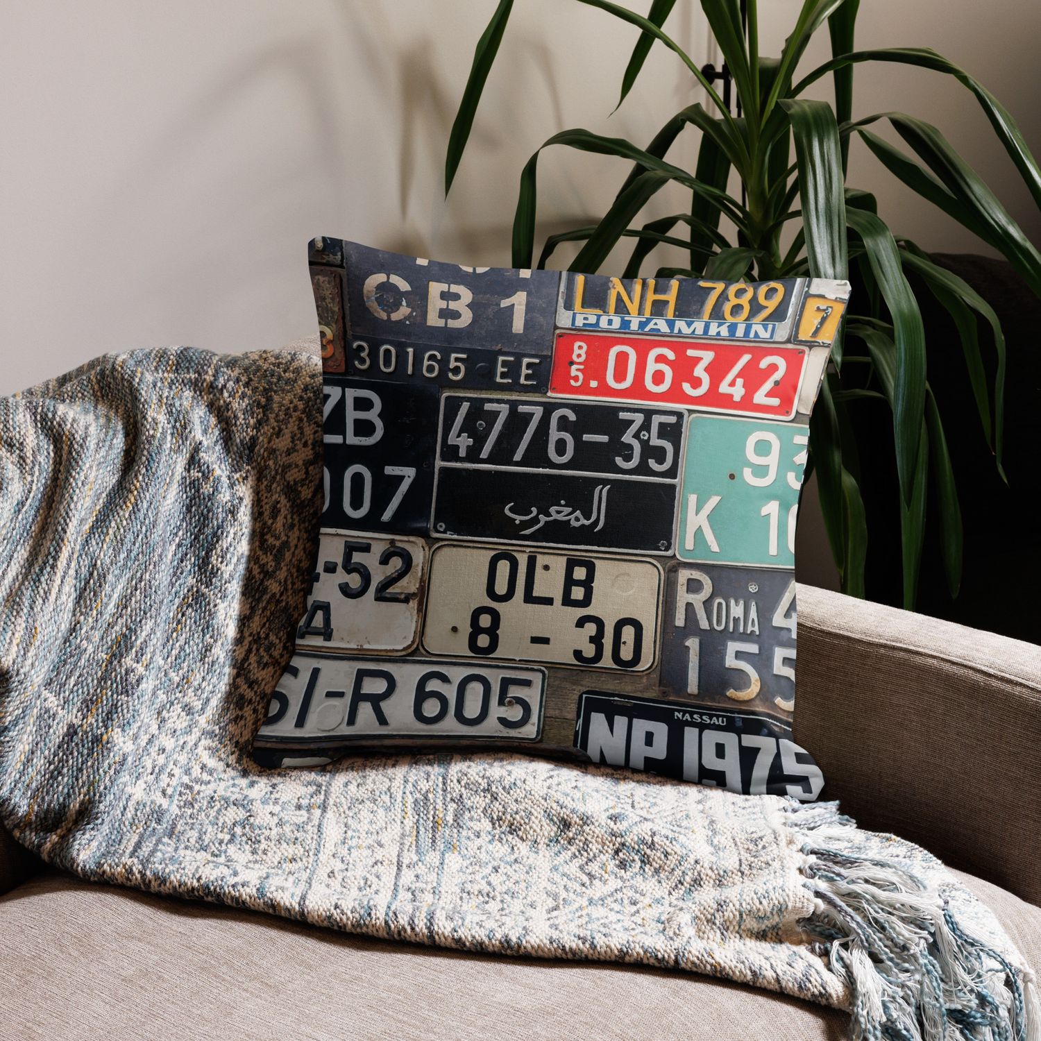 License Plate Premium Gift Pillow