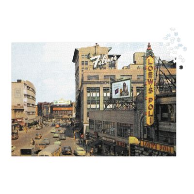 Old School Worcester, MA Jigsaw puzzle with tin