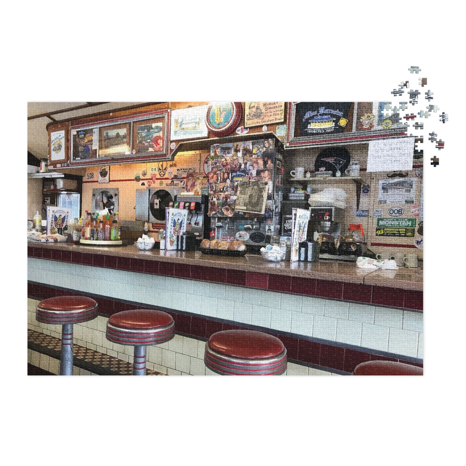 Inside Miss Worcester, Jigsaw puzzle with tin