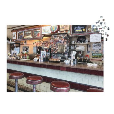 Inside Miss Worcester, Jigsaw puzzle with tin