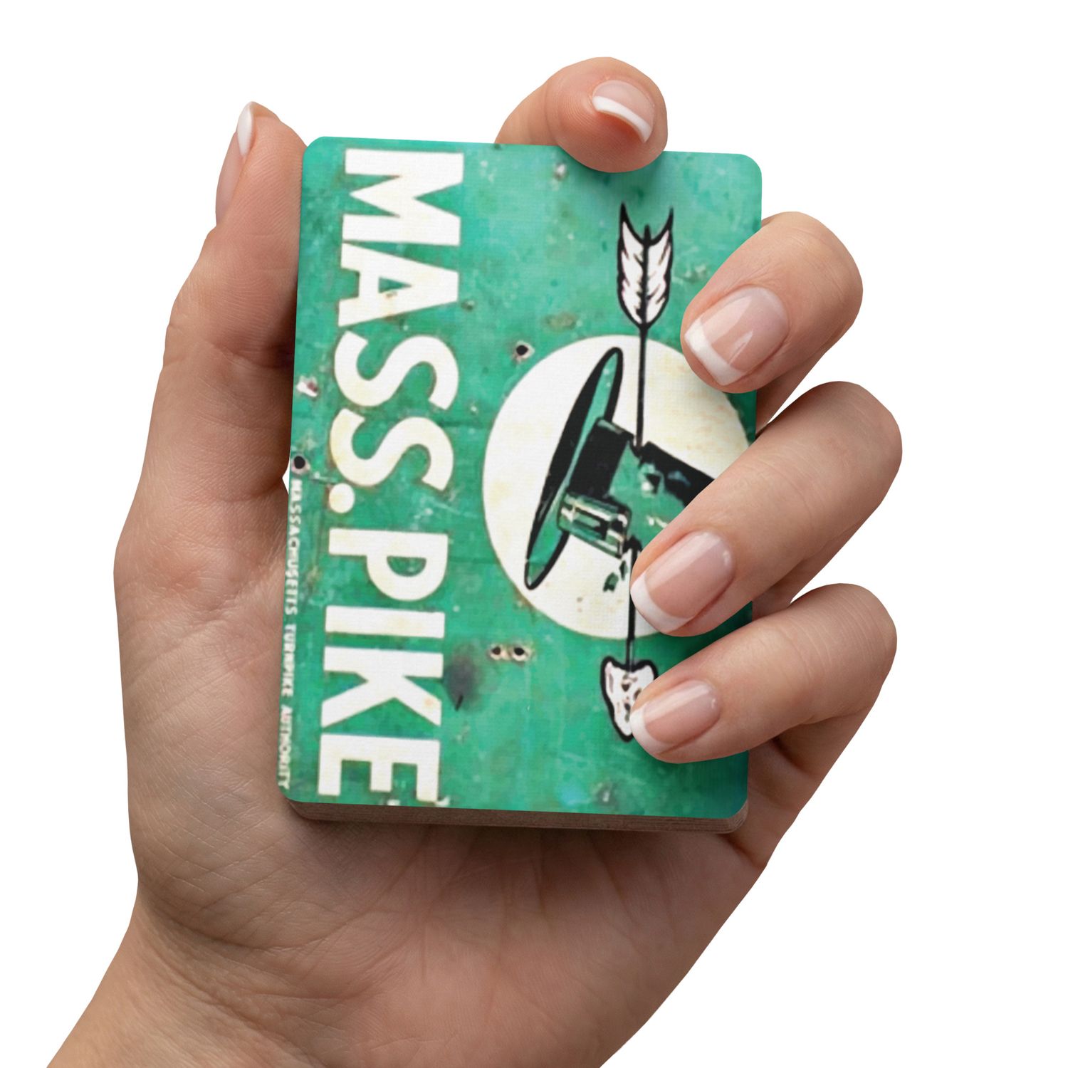 Massachusetts Turnpike Old Sign playing cards