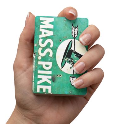 Massachusetts Turnpike Old Sign playing cards