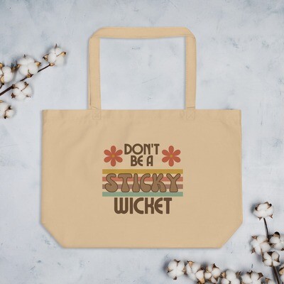 Sticky Wicket Large Organic Tote Bag