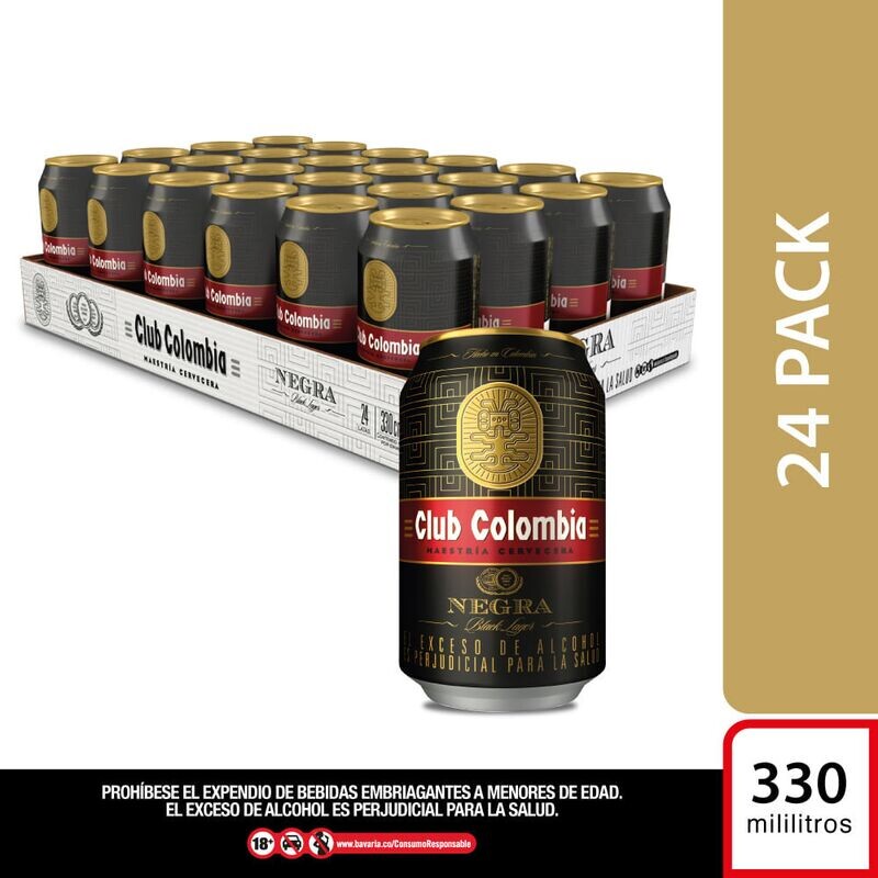 10 BANDEJAS DE CLUB COLOMBIA NEGRA LATA 330ML X 24UNDS