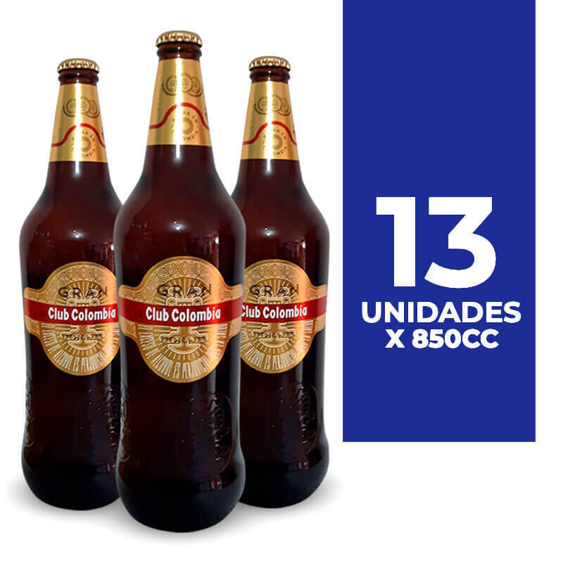 5 CANASTAS DE GRAN CLUB COLOMBIA DORADA 850ML X 13UNDS