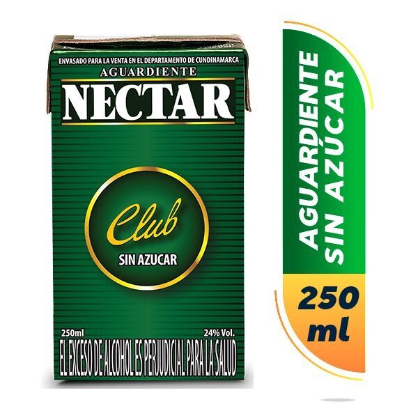 AGUARDIENTE NECTAR CLUB 250ML 24%VOL. SIN AZÚCAR