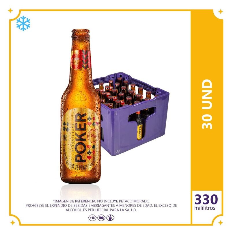 10 CANASTA DE POKER BOTELLA X 30UNDS