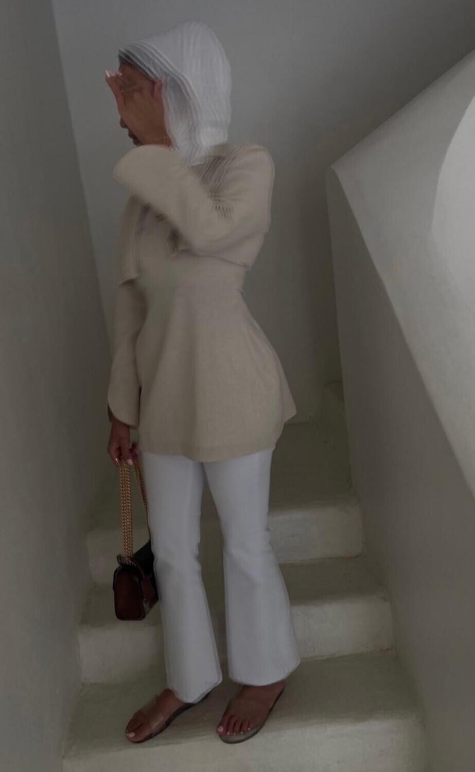 Linen Dress&amp;Croppe Blazer