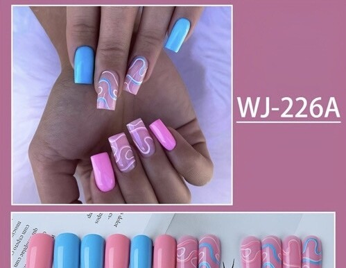 Medium Square Fake Press on Nails