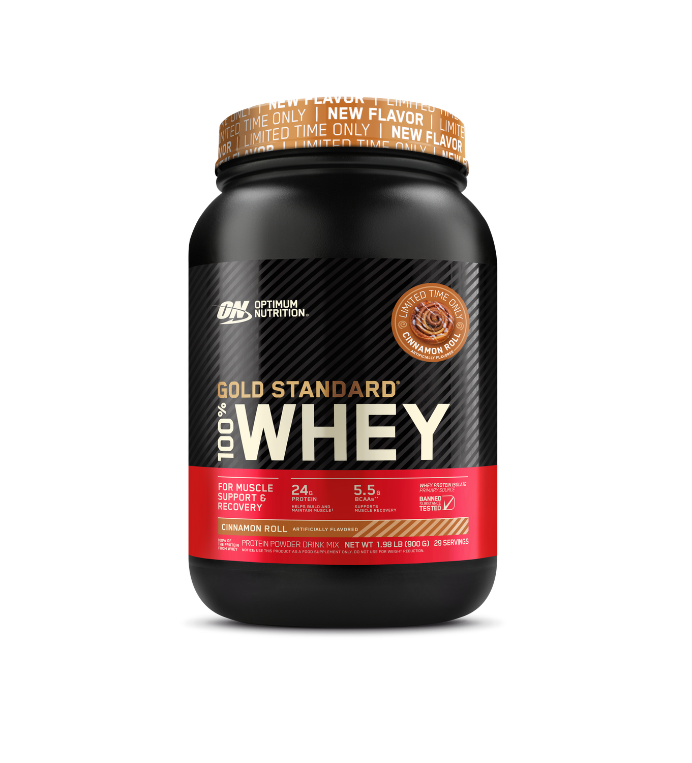 ON Gold Standard 100% Whey, Flavours: Cinnamon Roll, Size: 909G