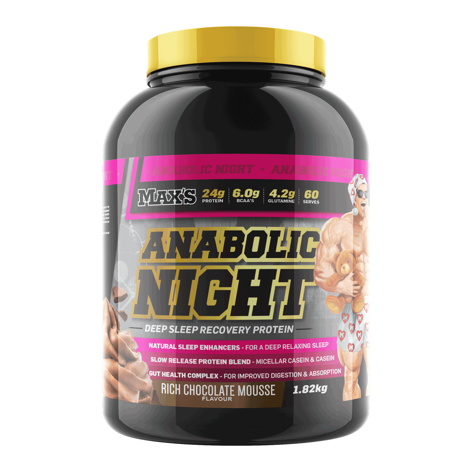 Maxs Anabolic Night, Flavours: Choc Mousse, Size: 1.82KG