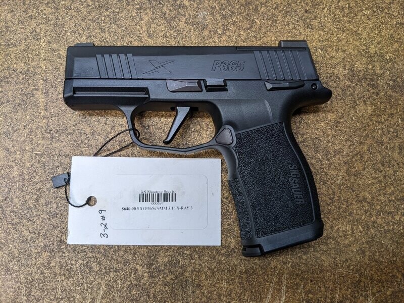 SIG P365x 9MM 3.1" X-RAY 3 DAY NIGHT SIGHT 10-SH BLACK POLYMR