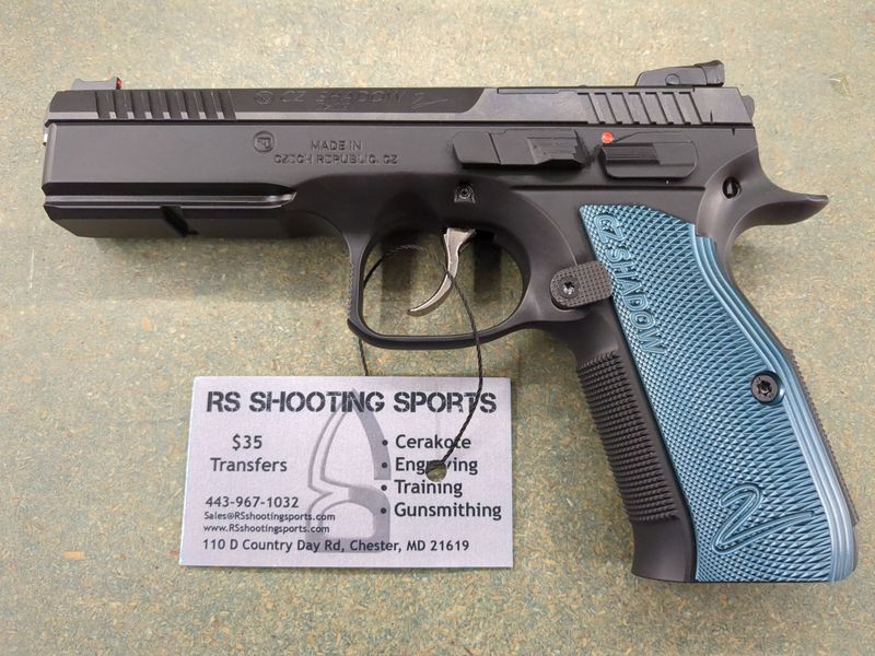 CZ SHADOW 2 OR 9MM BLUE GRIPS