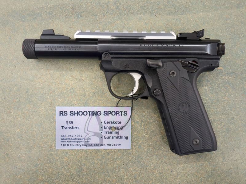 Ruger 40190 Mark IV 22/45 22 LR 10+1 4.40" Steel Threaded Bull Barrel