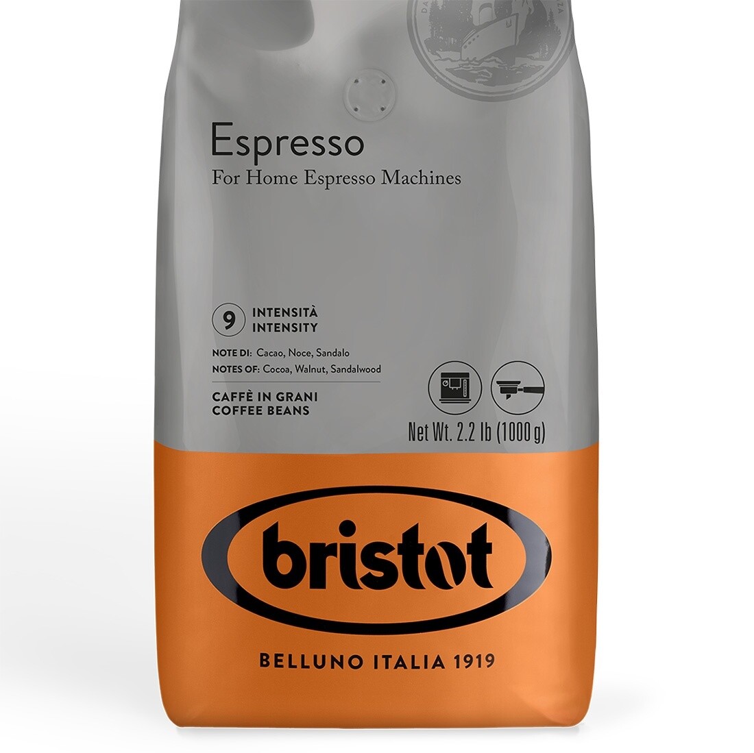 Bristot Espresso 1 kg 2.2 lbs Whole Bean Coffee