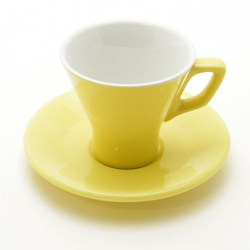 ACF Vintage Cappuccino Cup And Saucer Yellow