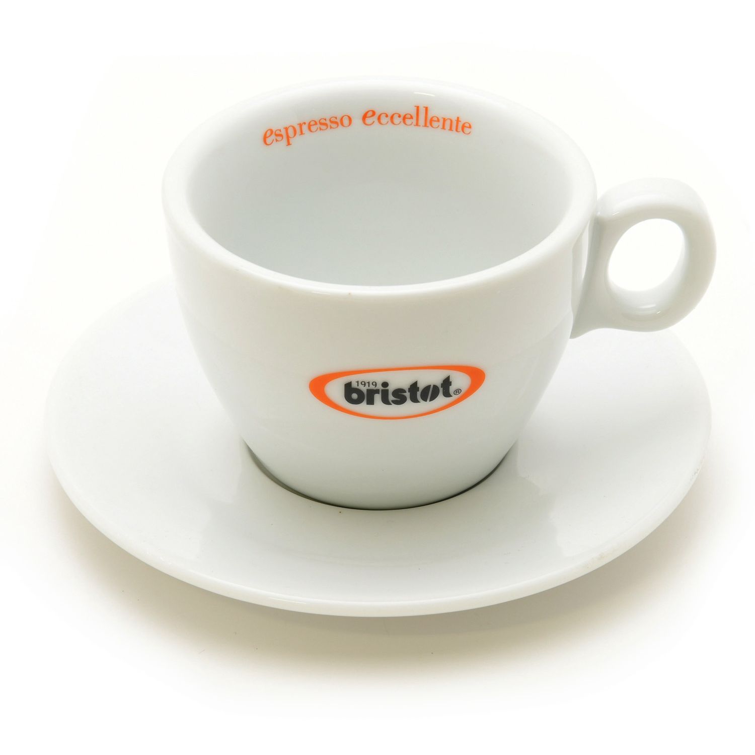 Bristot Latte Cup And Saucer 8 oz White