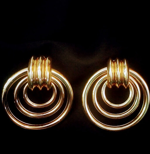 Three Hoop Gold Earrings