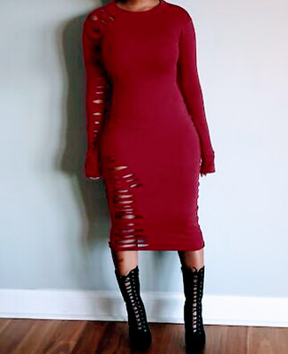 Burgundy Body cone Dress