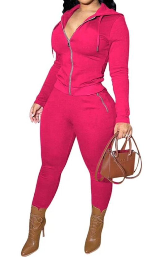 Pink Two-piece jogging suit