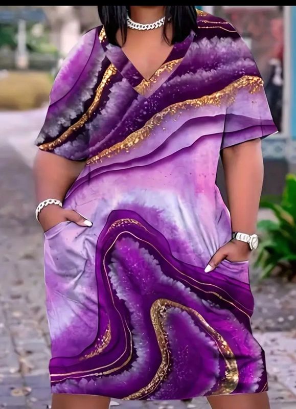 Plus size Purple Dress