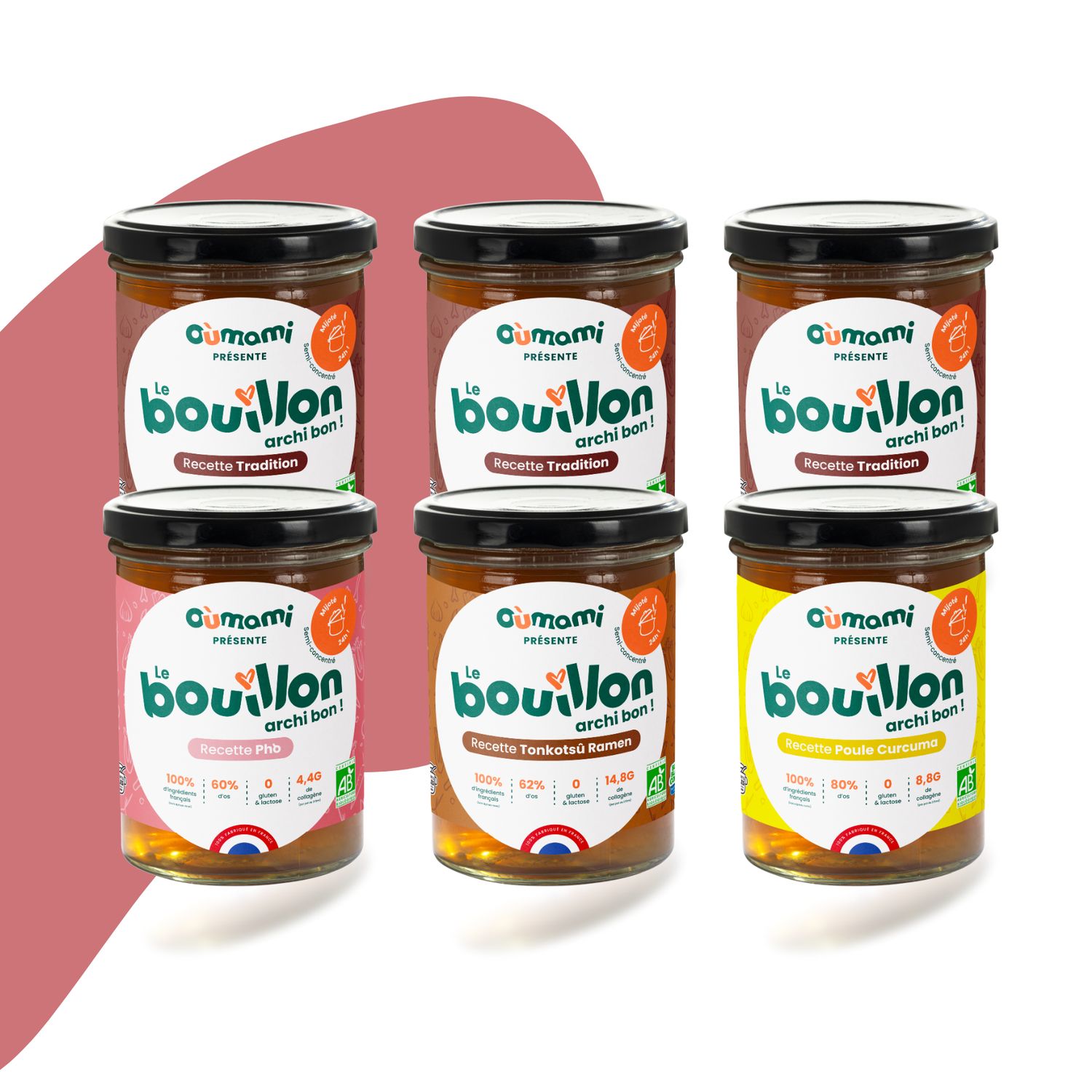 Le pack de 6 bouillons d'os "100% Dorlotage"