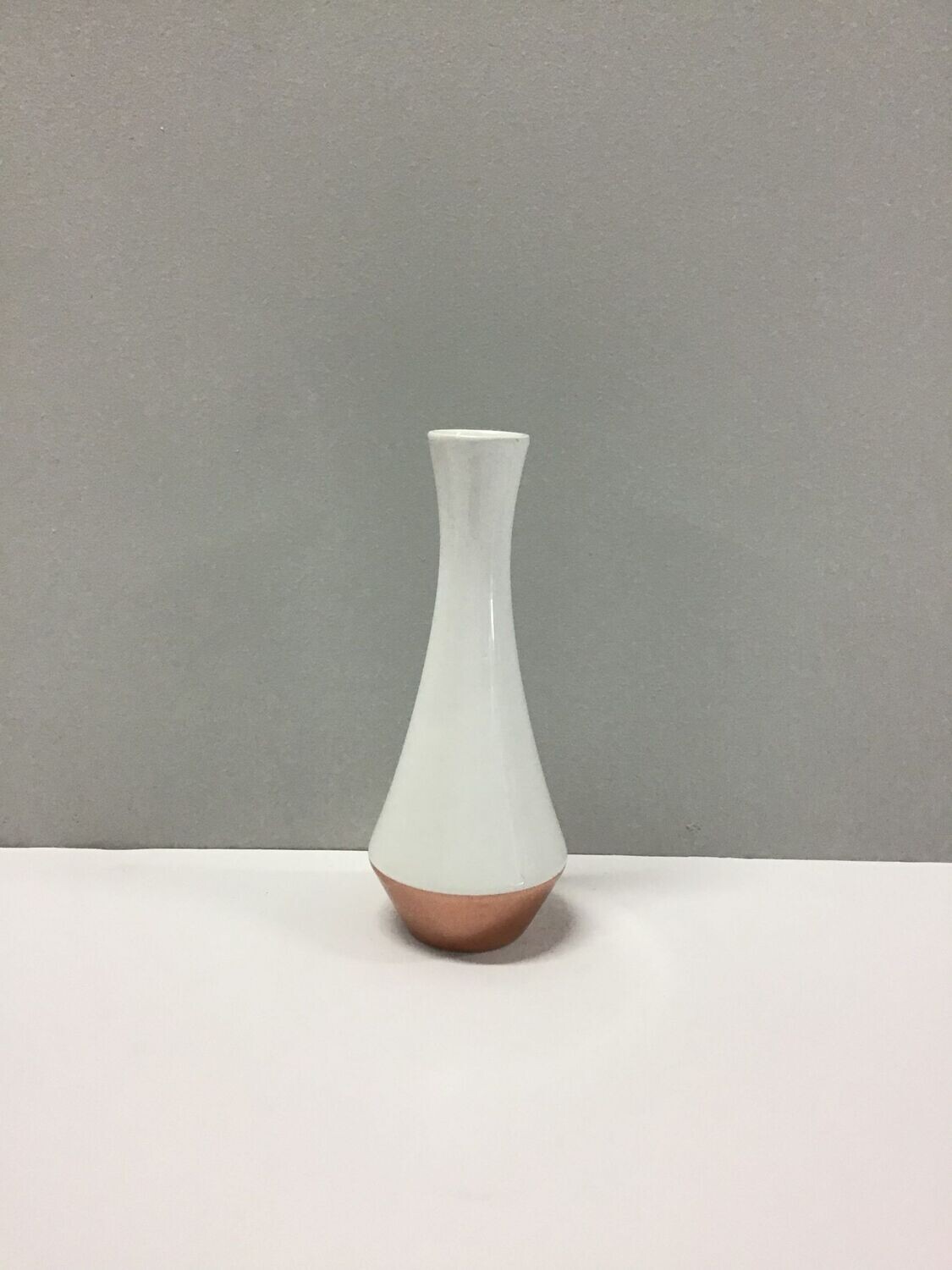 Small White & Bronze Vase
