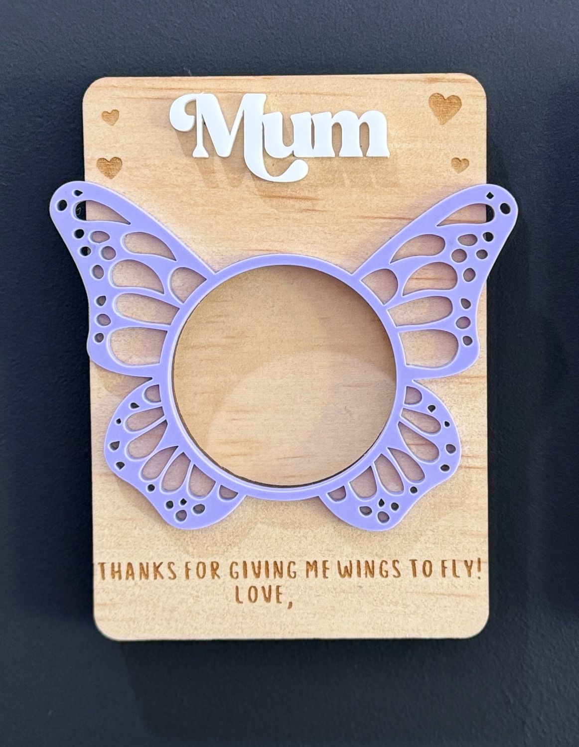 Mum Appreciation Fridge Photo Frames, Designs: Lilac Butterfly  - Mum