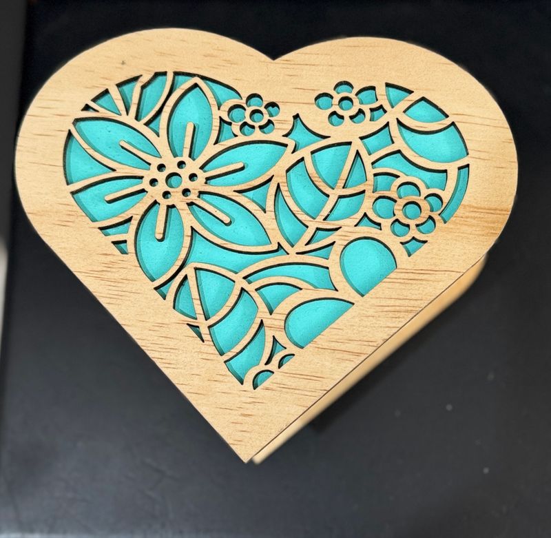 Wooden Heart Jewellery Box