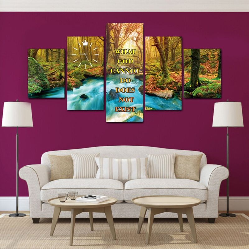 5 Panel Nature-Inspired Faith Statement Wall Art