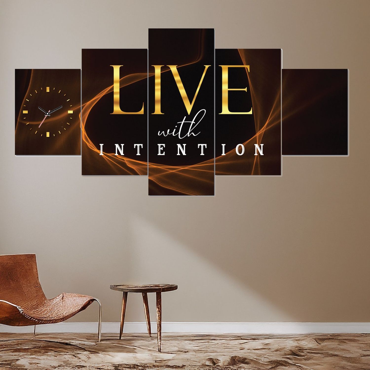 Live with intention inspirational canvas art