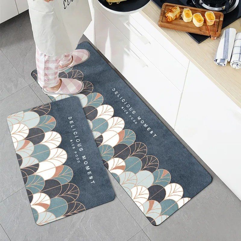 2 Pieces Printed Kitchen Floor Mats