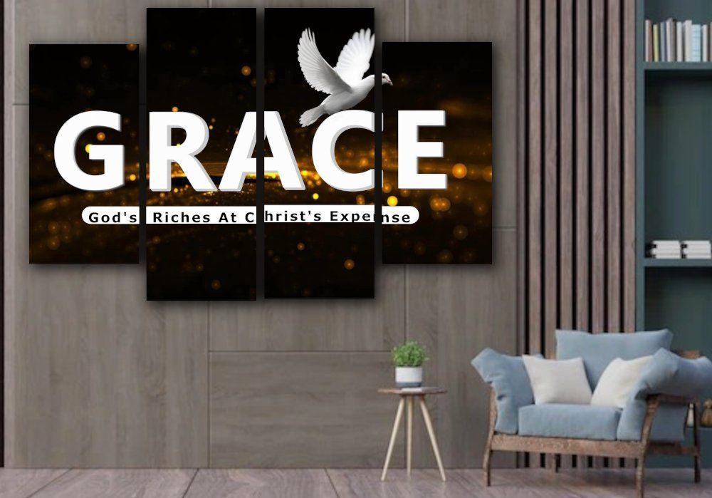 4 Panel Frame Canvas Wall Art Grace Décor