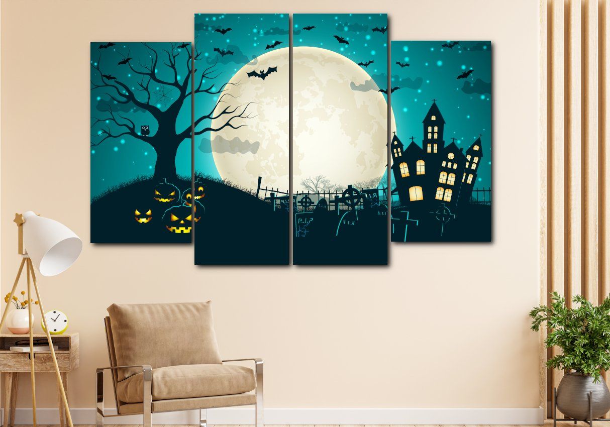 Luxury Halloween Framed Canvas Wall Art