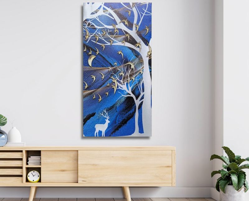 Blue Forest Canvas Wall Frame