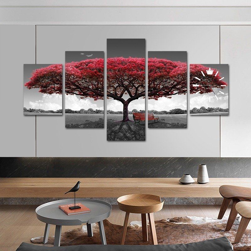 Rose tree canvas wall art