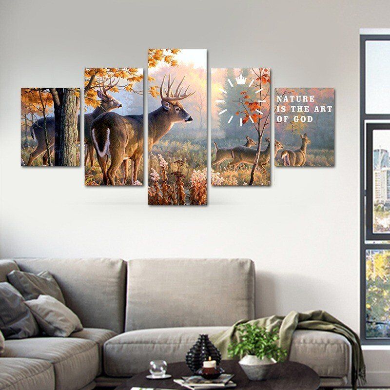 5 Panel Nature canvas wall art HD