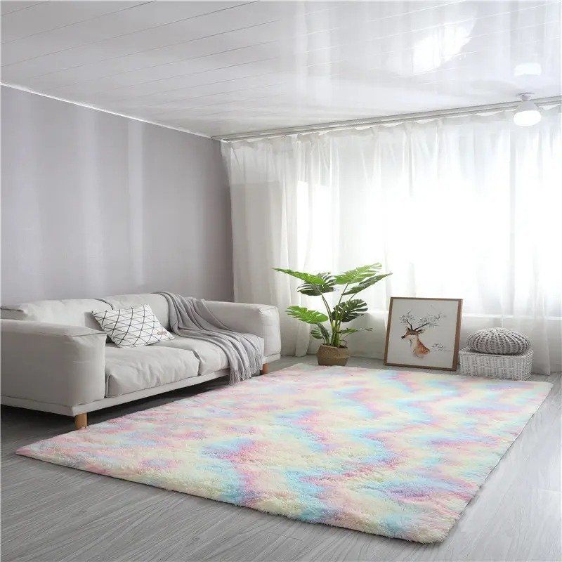 Rainbow Fluffy Carpet