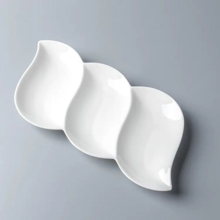 Elegant Three-Section Ceramic Dish