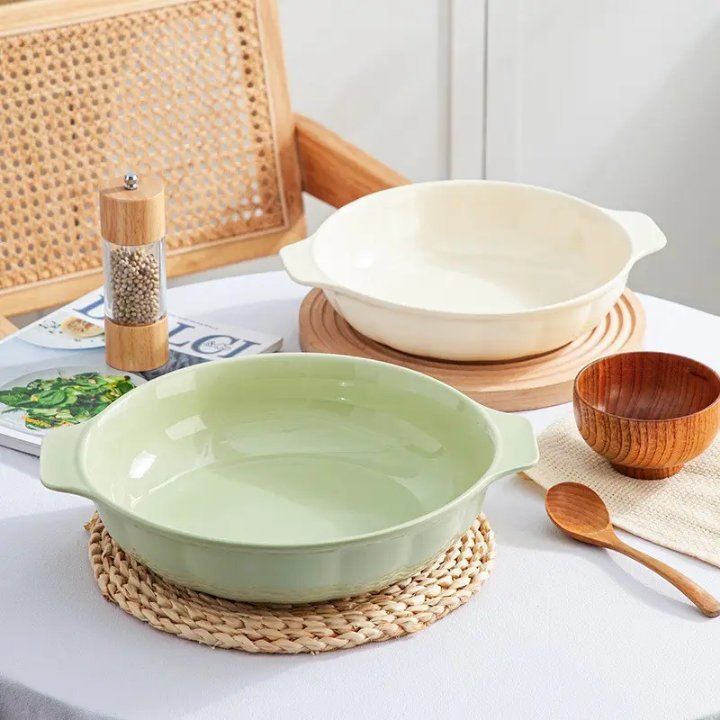 Elegant white ceramic baking dish