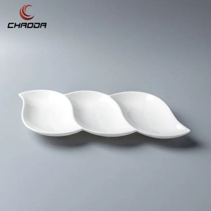 Elegant Three-Section Ceramic Dish