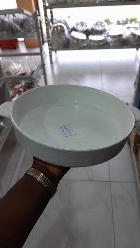 Elegant white ceramic baking dish
