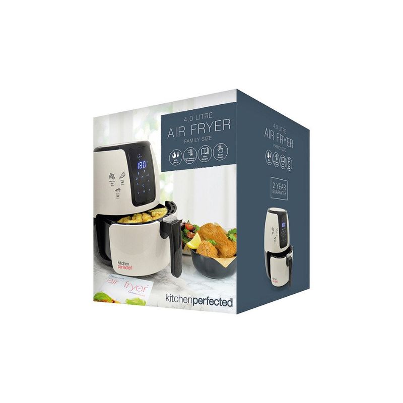 Kitchen Perfected 4-Ltr Digi-Touch Air Fryer: CALASSIC AIR FRYER 180 – Effortless Precision in Cream/Black"