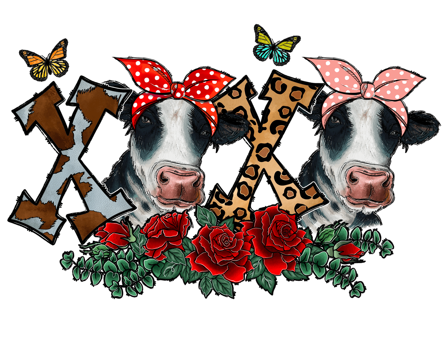 XO XO Double Cow with Bandanas