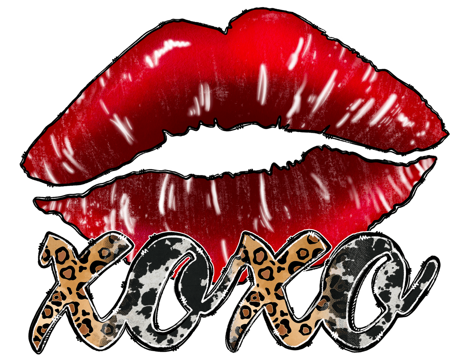 XO XO With Red Lips