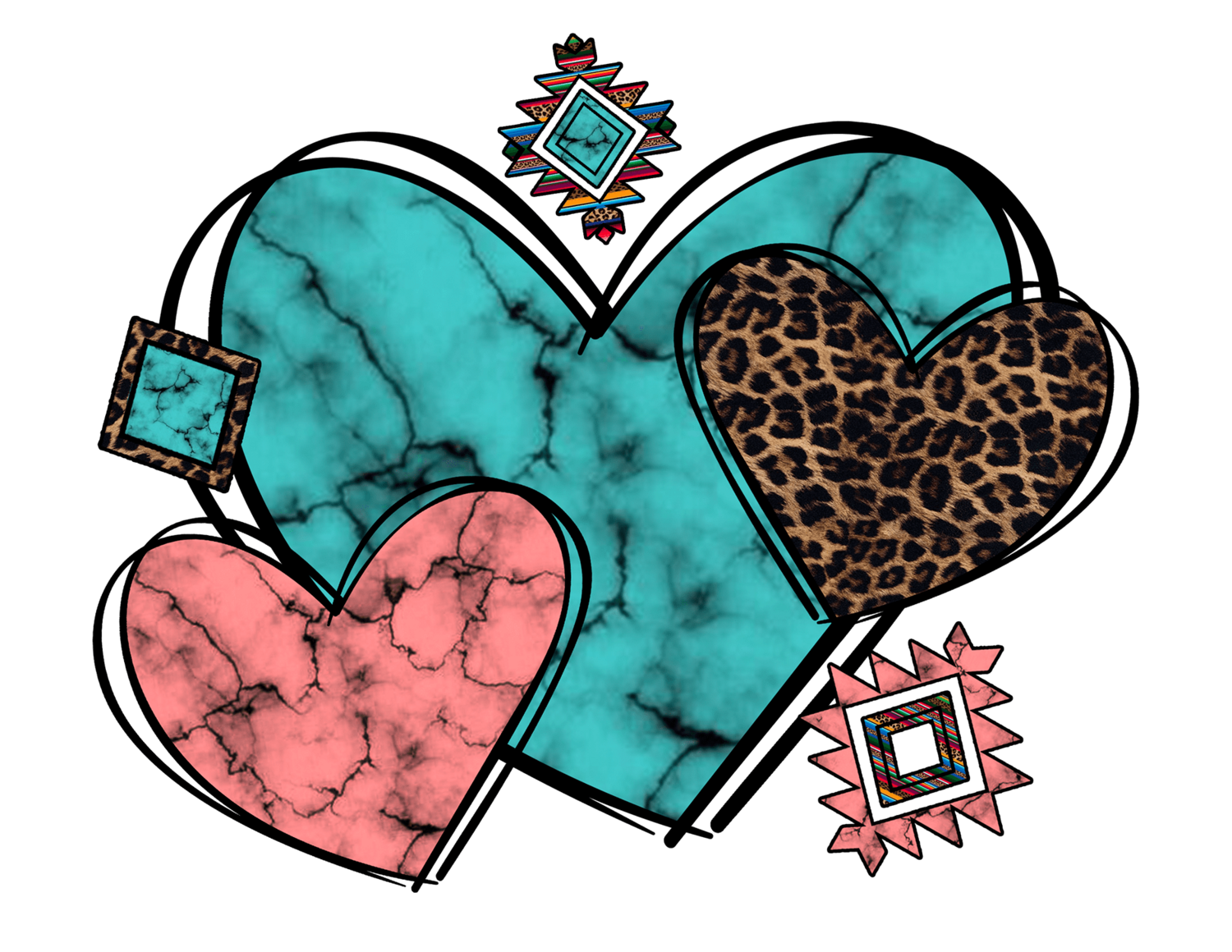 Stone Leopard Hearts