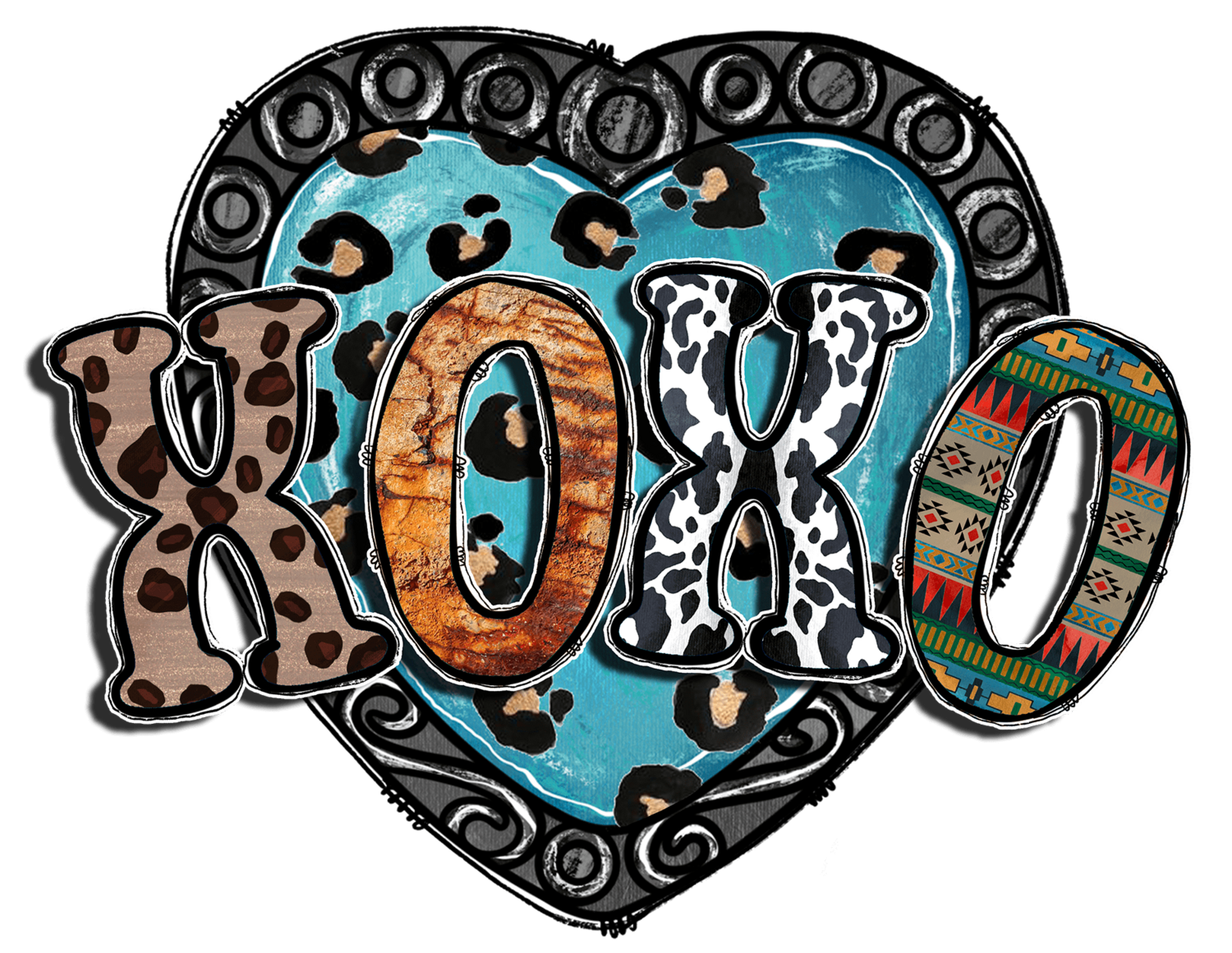 XOXO in heart