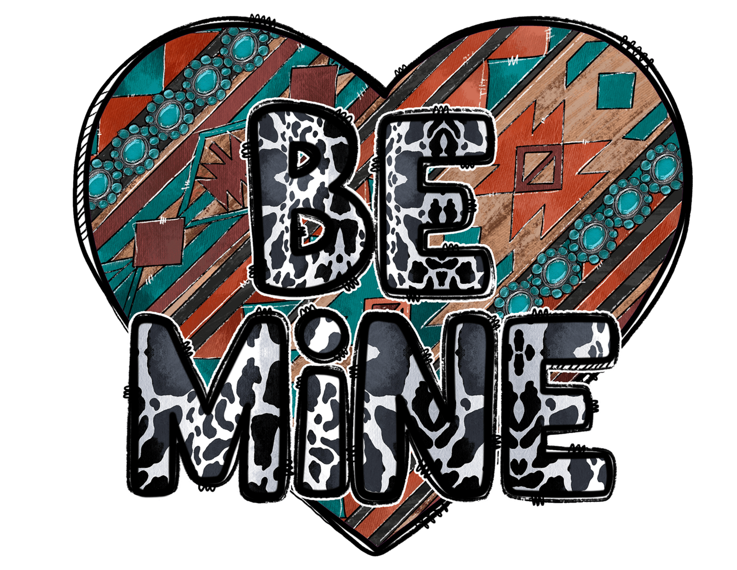 Be Mine with aztec heart