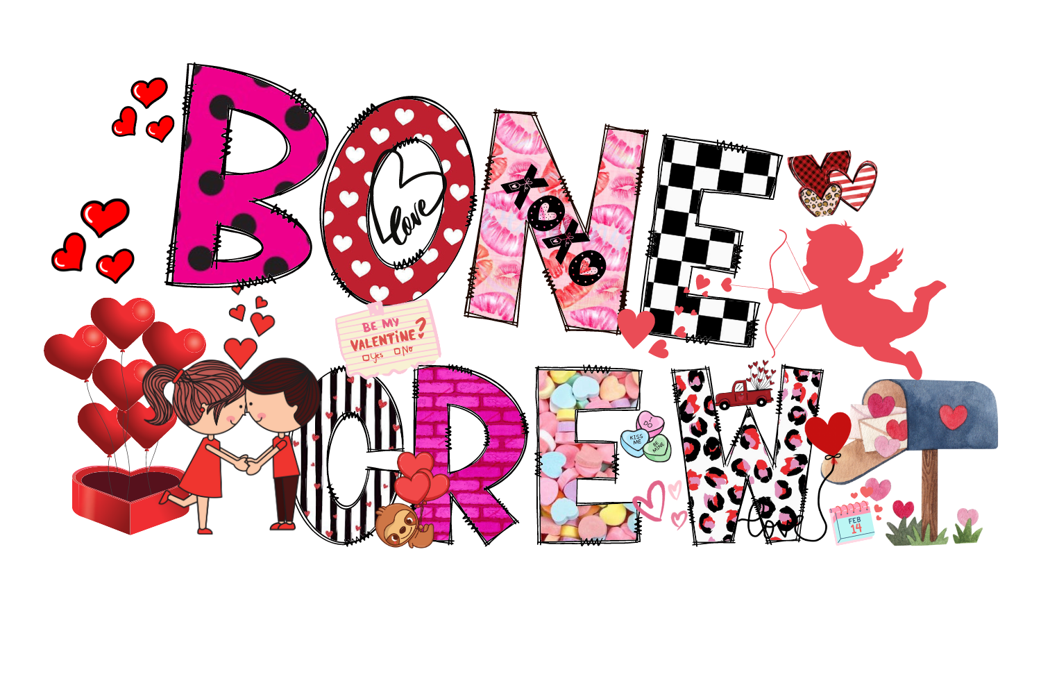 Bone Crew Valentines Letters